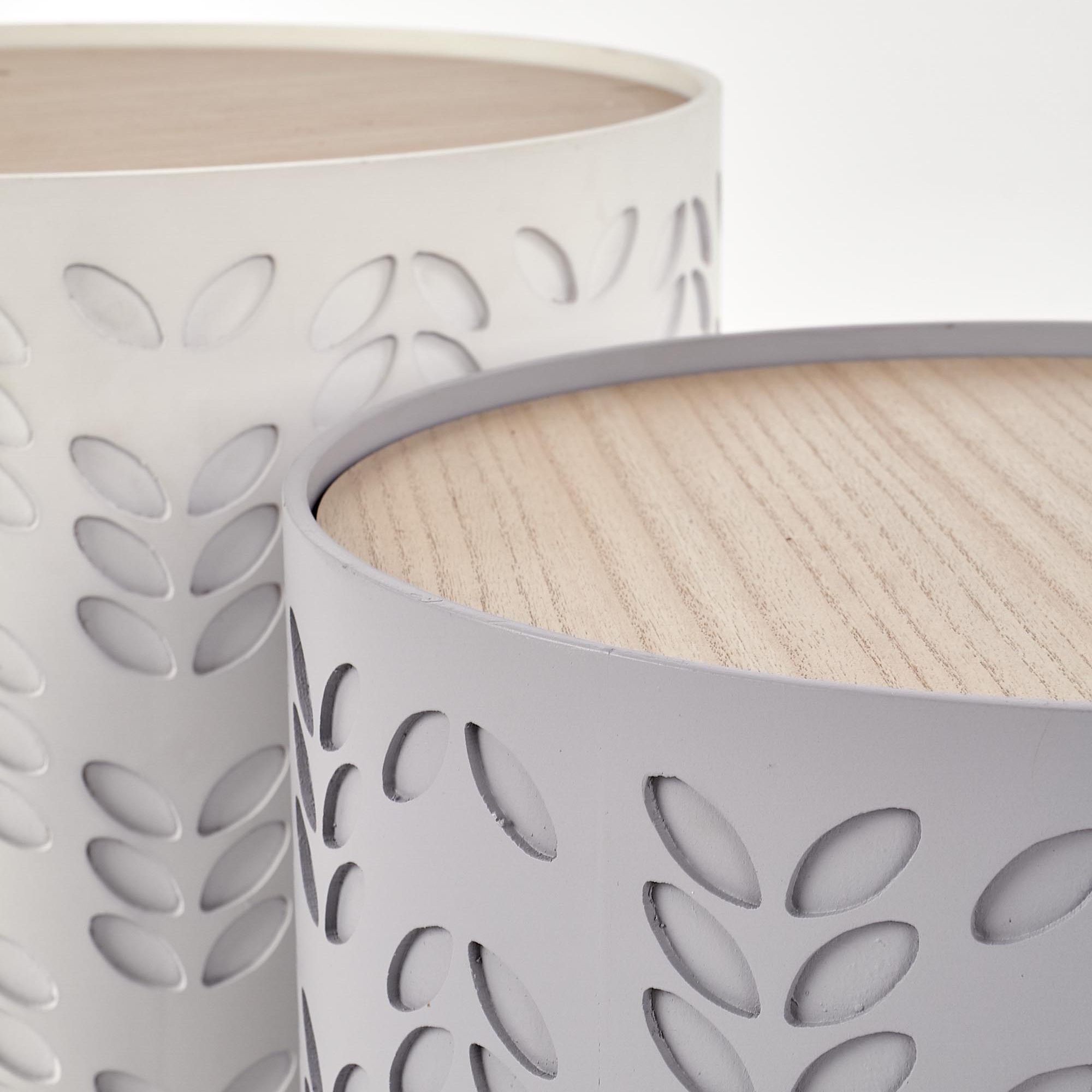 Комплект Halmar Alba (2 стола журнальных) белый матовый/серый матовый, V-CH-ALBA-LAW