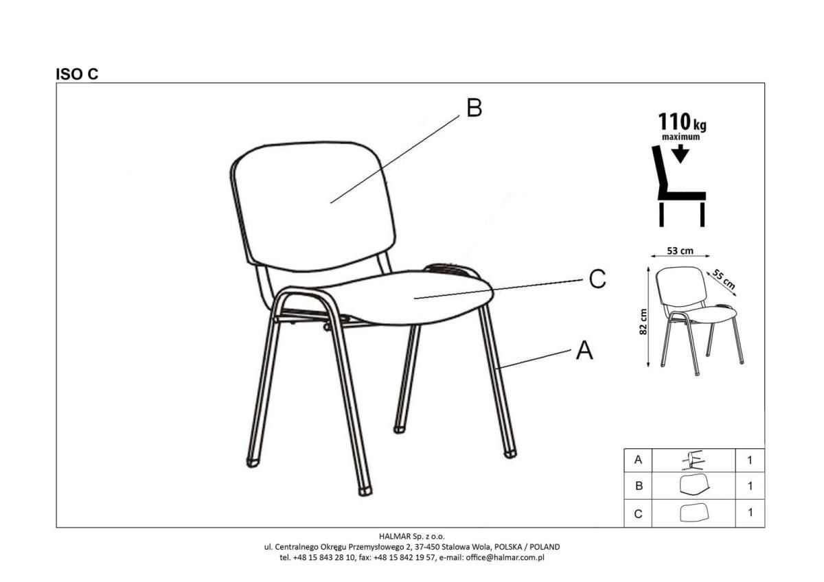 Стул кухонный Halmar Iso C C4 бежевый/хром, V-NS-ISO_C-C4-KRZ