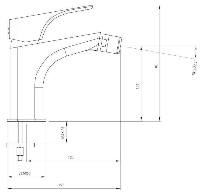 Смеситель для биде Deante Hiacynt Nero, BQH_N31M