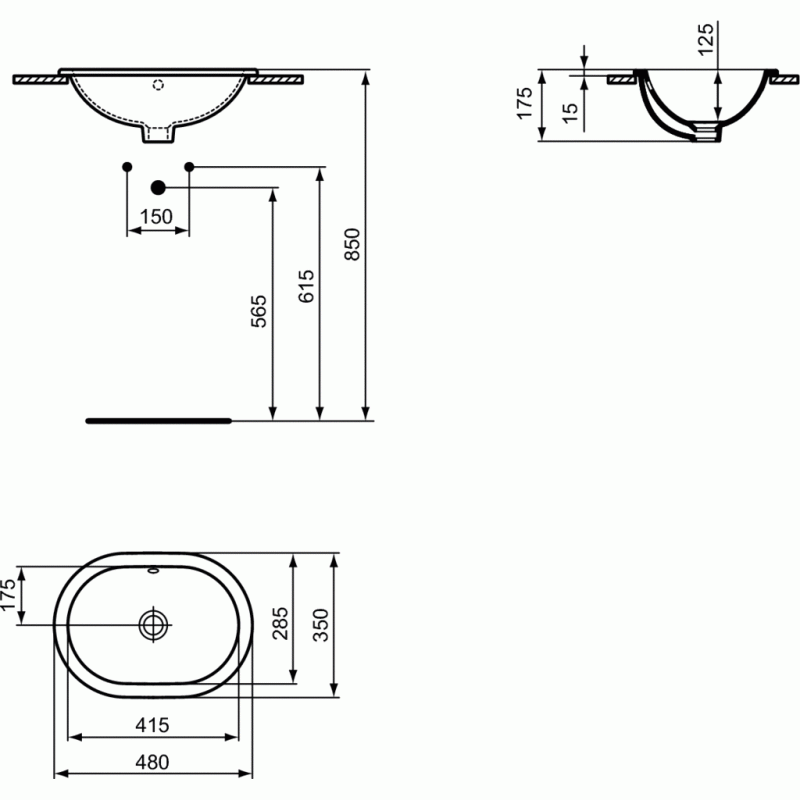 Умывальник Ideal Standard Connect 48x35, E504501