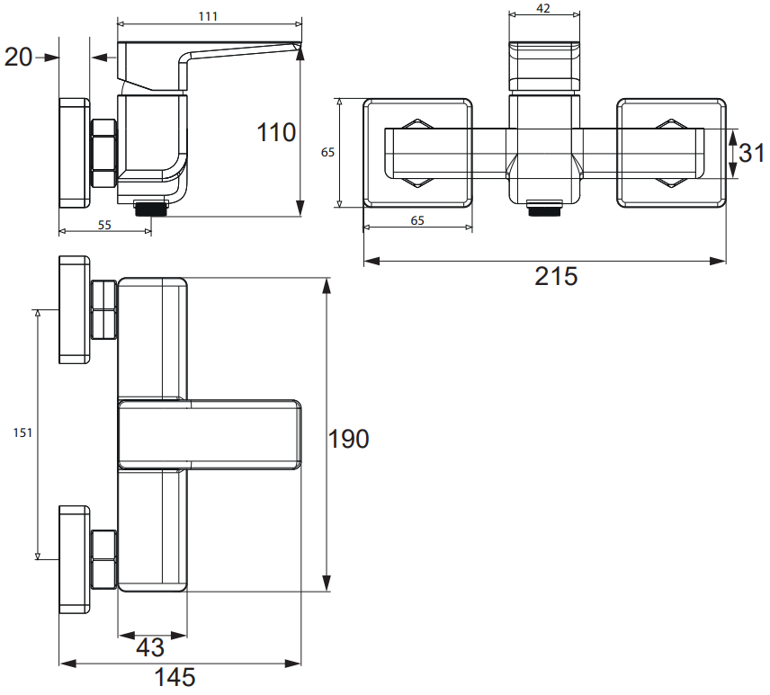 Смеситель для душа Omnires Parma, PM7440CRВ