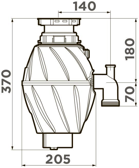 Измельчитель пищевых отходов Omoikiri Nagare 500, 4995060