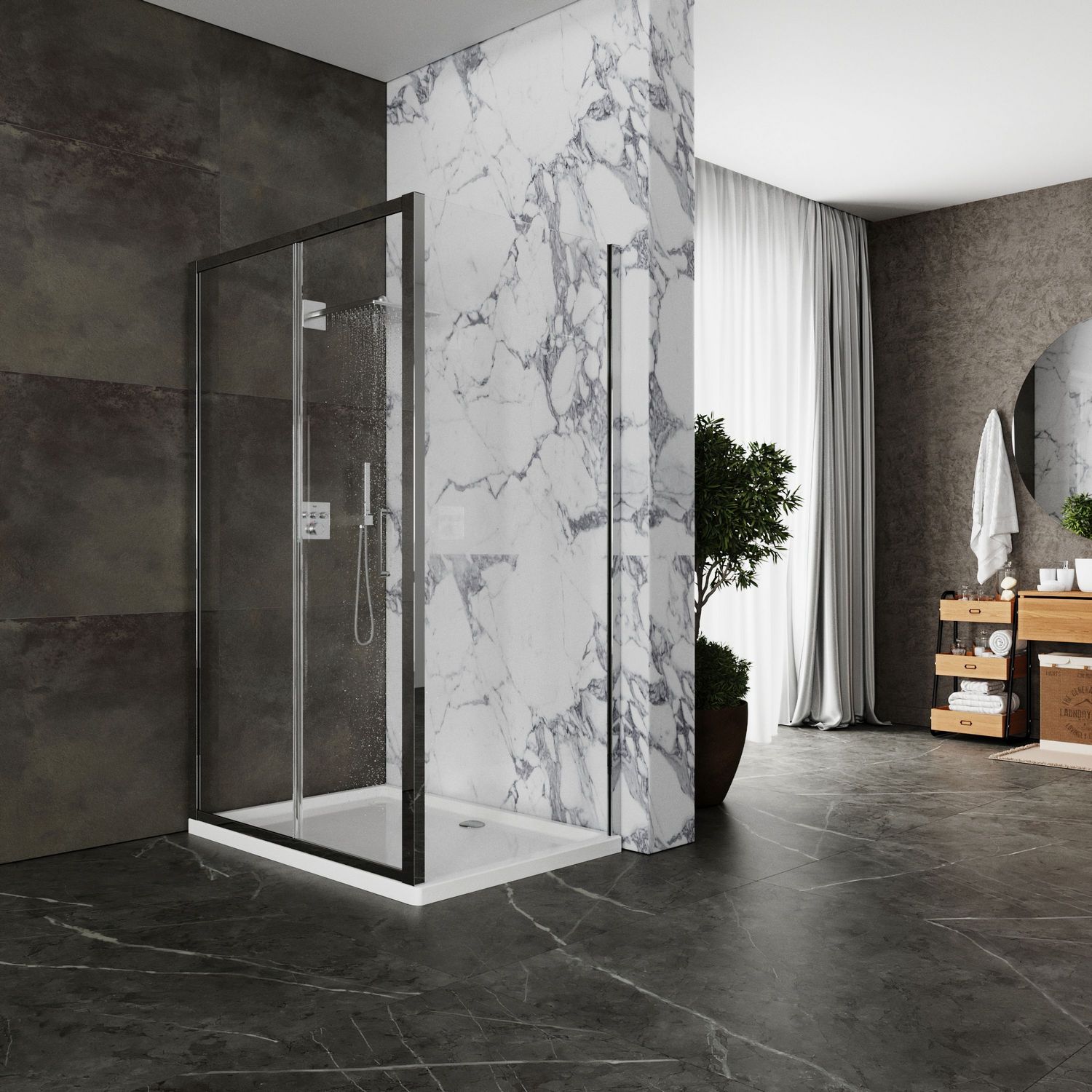 Душевой уголок Roxen Caspia 120x80 прозрачное стекло, 55060-120