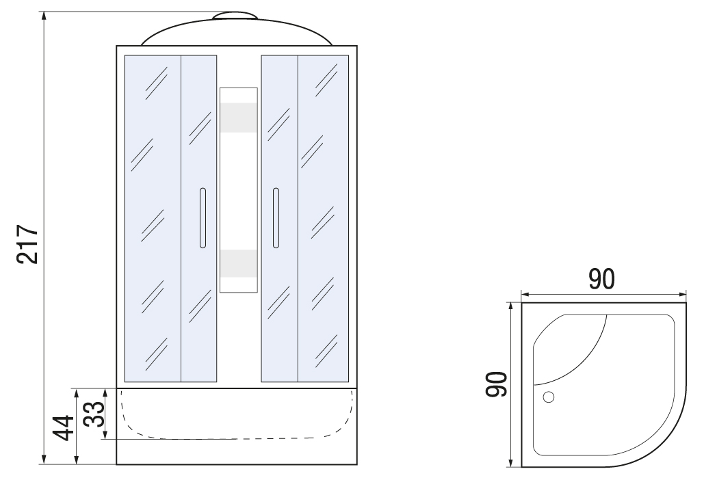 Душевая кабина River LENA 90/44 МТ