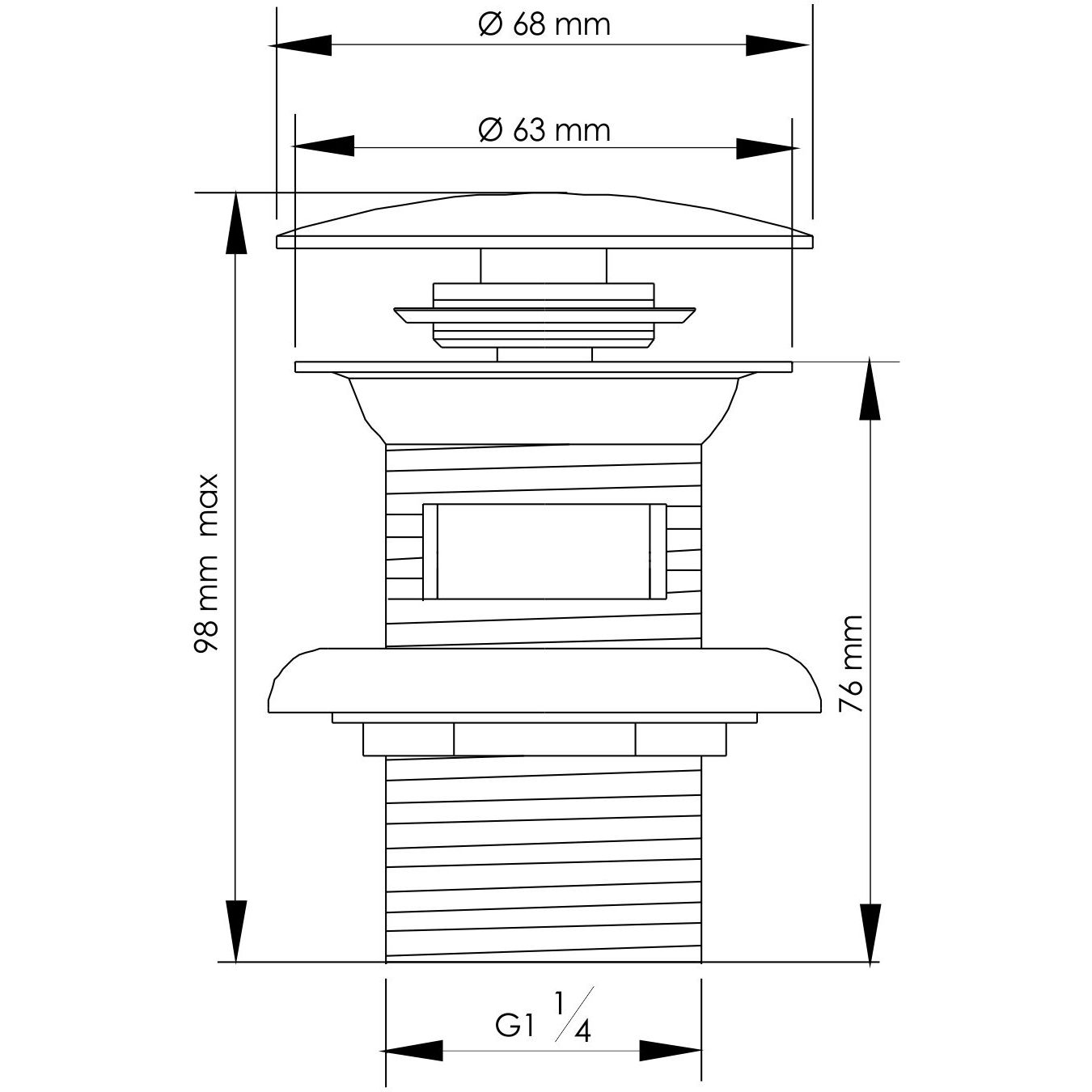 Донный клапан Push-up WasserKRAFT, A024