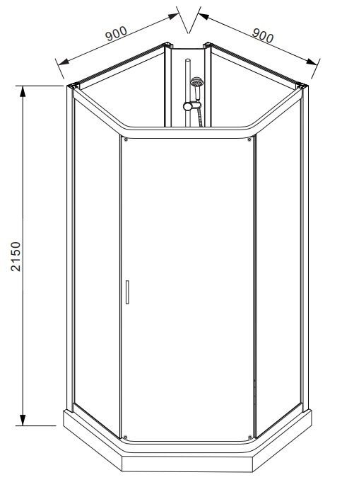 Душевая кабина Bravat N10806 Black 90x90, BC090.6100A Black