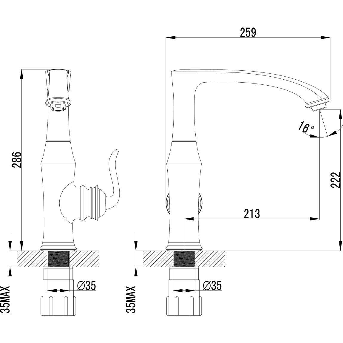Смеситель для кухни с высоким поворотным изливом Lemark Brava, LM4705G