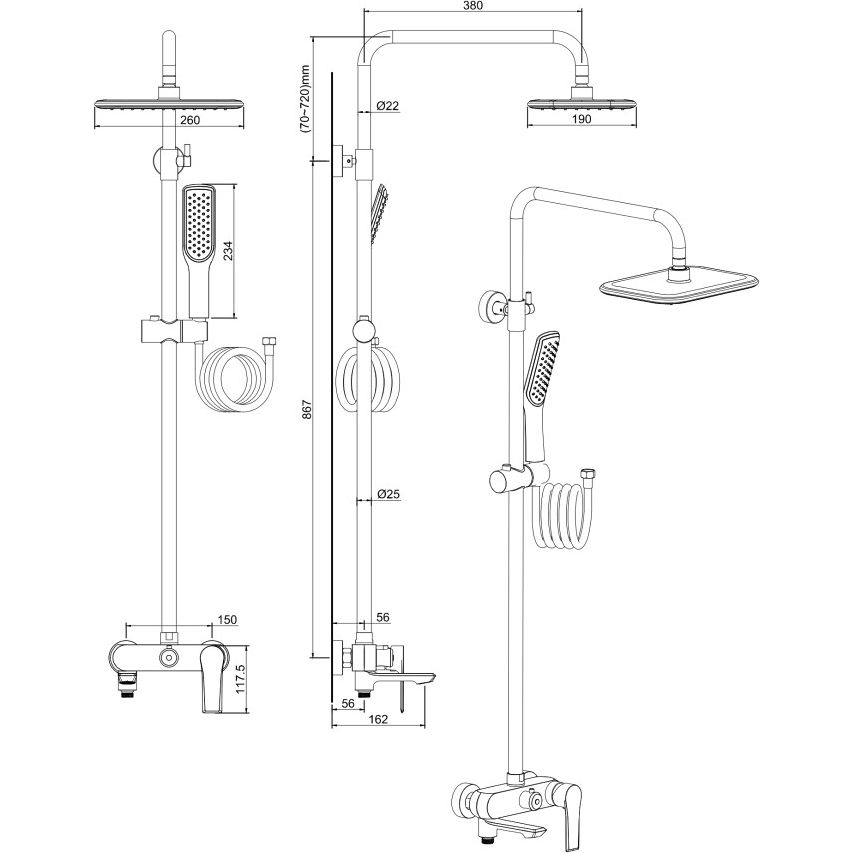 Душевая система Vivi Felice 8060