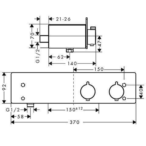 Термостат Hansgrohe ShowerTablet 350, 13102400