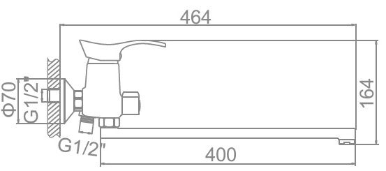 Смеситель для ванны Ledeme L2201