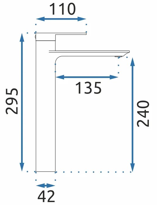 Смеситель для умывальника высокий Rea Storm Chrome, REA-B6203