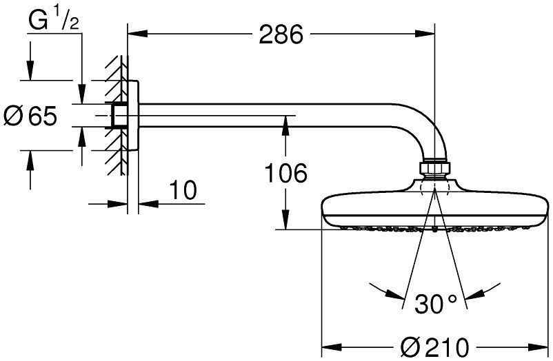 Верхний душ Grohe Tempesta, 26411000