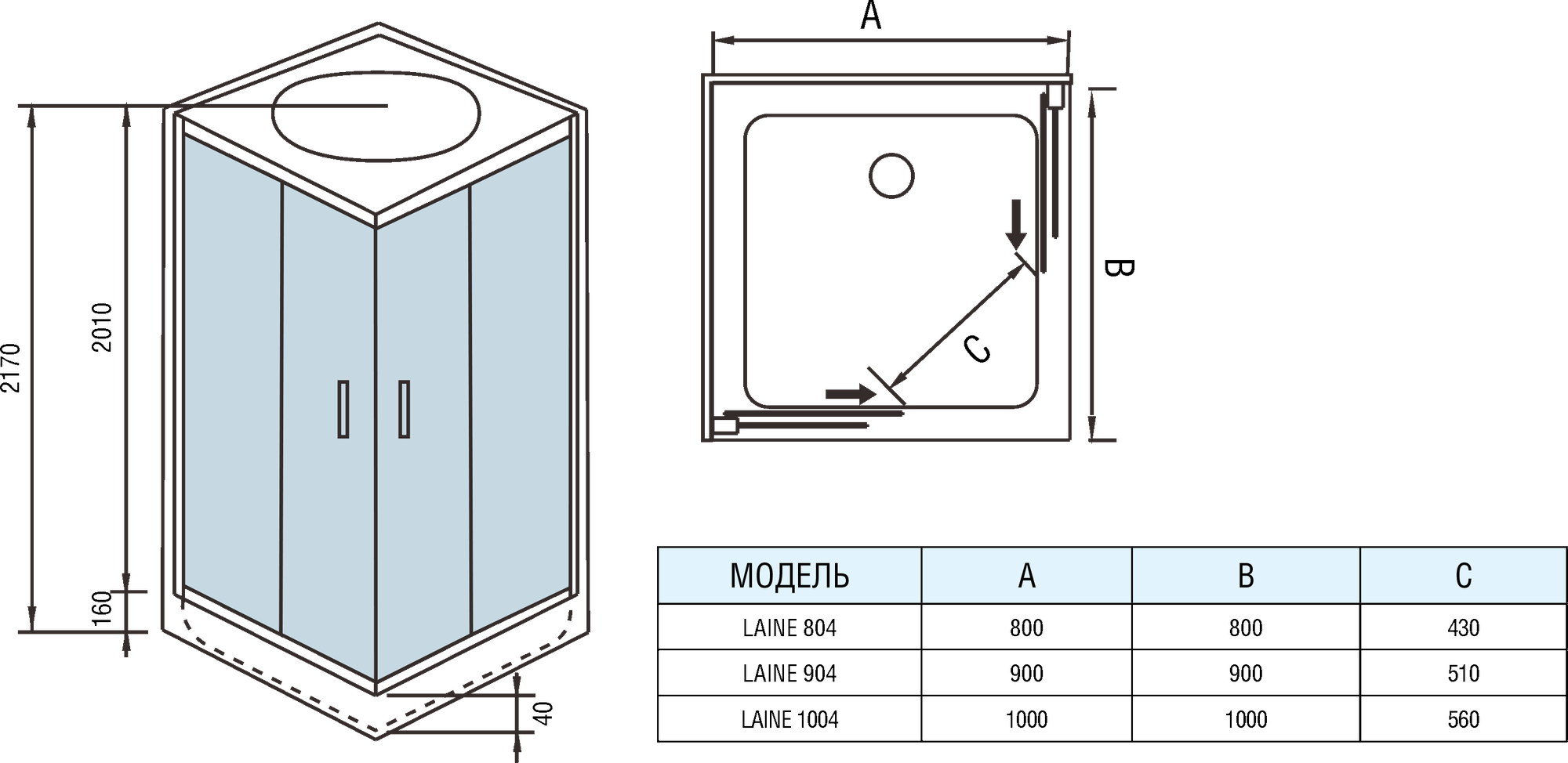 Душевая кабина WeltWasser WW500 LAINE 804