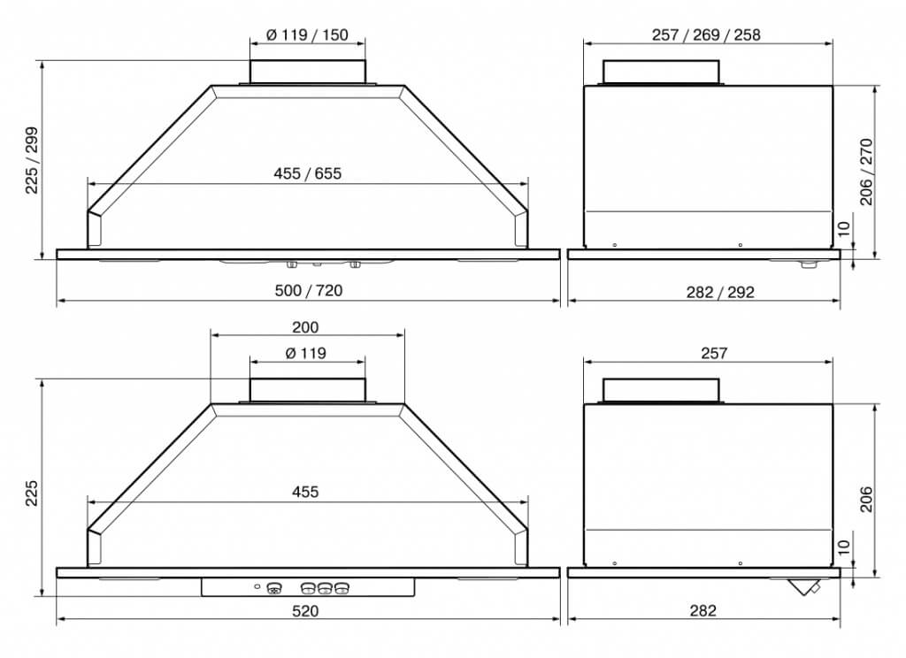 Кухонная вытяжка Elikor Врезной блок 52Н-400-П3Д (нержавеющая сталь), 940881