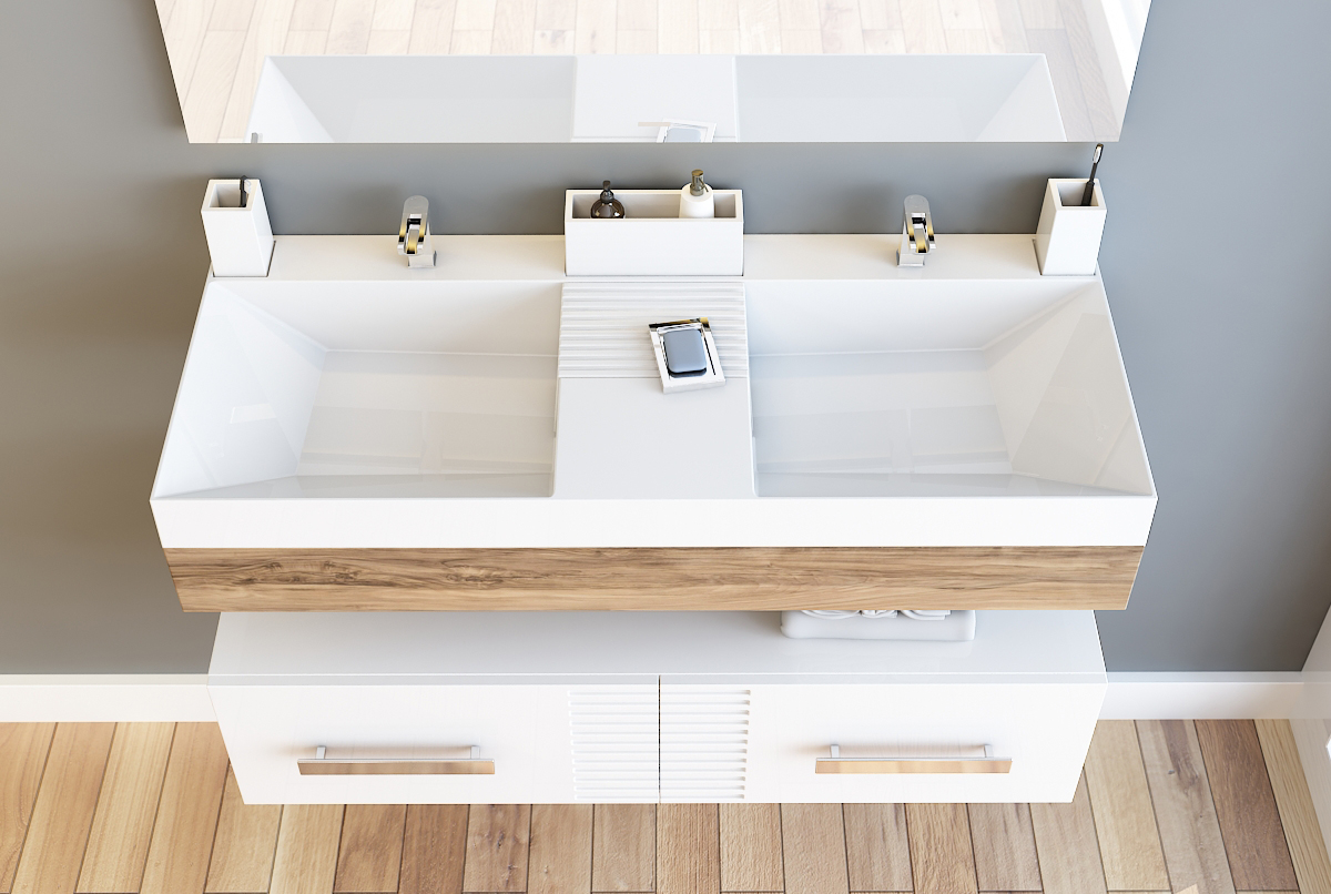 Раковина Andrea Sozvezdie 1200 со стаканами, 120x48