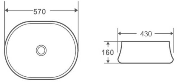Раковина накладная WeltWasser ELBACH 32100 57x43