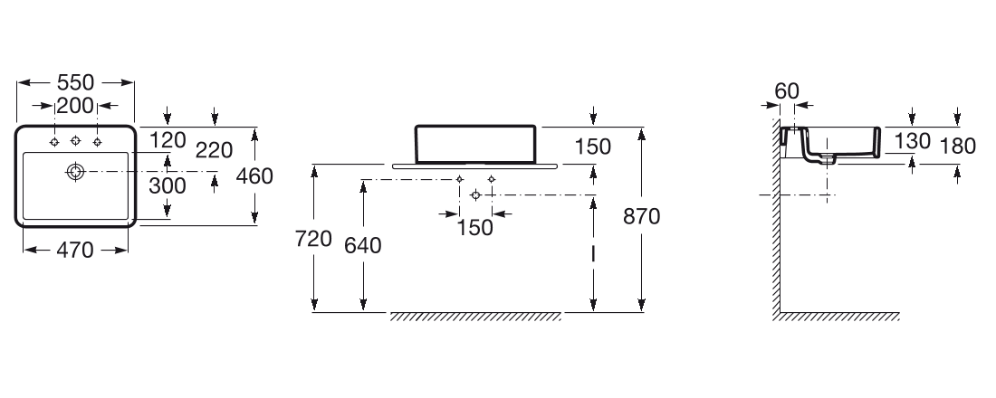 Умывальник накладной Roca Element 55, A327576000