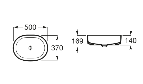 Раковина накладная Roca Inspira Round 50x37, A327520000