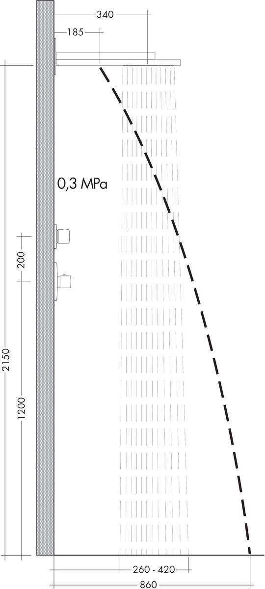 Тропический душ Hansgrohe Raindance Rainfall Overhead Shower 2jet из стены 21x44 см, 28433000