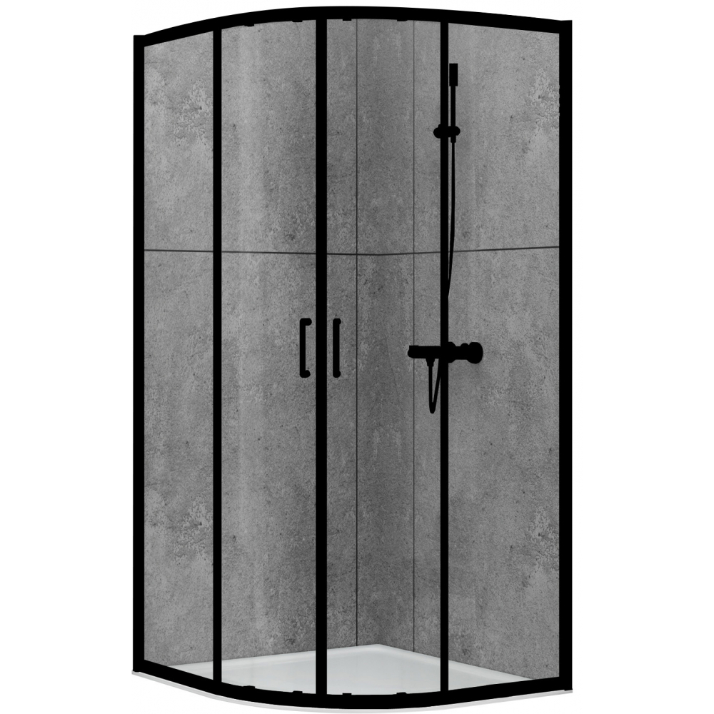 Радиальный душевой уголок Abber Schwarzer Diamant