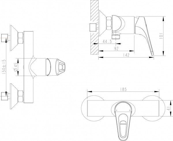 Смеситель для душа Bravat Drop-D F948162C-01