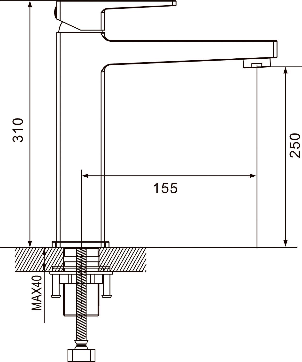 Высокий смеситель для раковины Rose, R2811H
