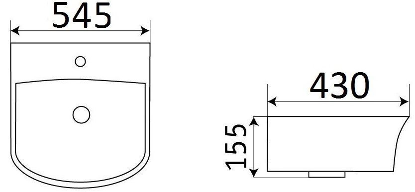 Раковина для ванной Ceramalux 55x42, 78369С