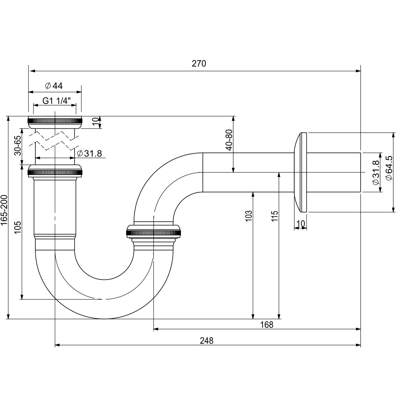 Сифон для раковины Wellsee Drainage System, 182102000