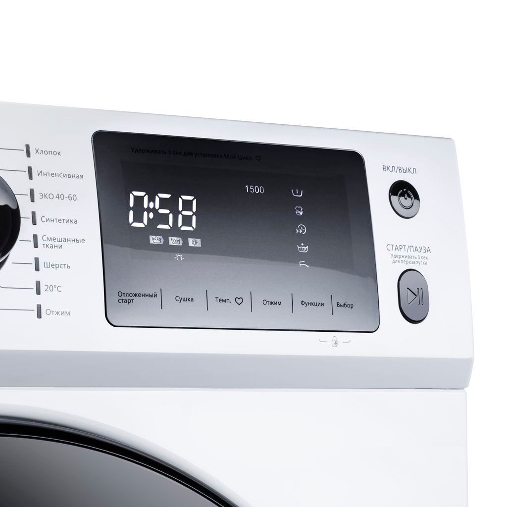 Стиральная машина с сушкой инвертором и паром Maunfeld MFWM1586WH