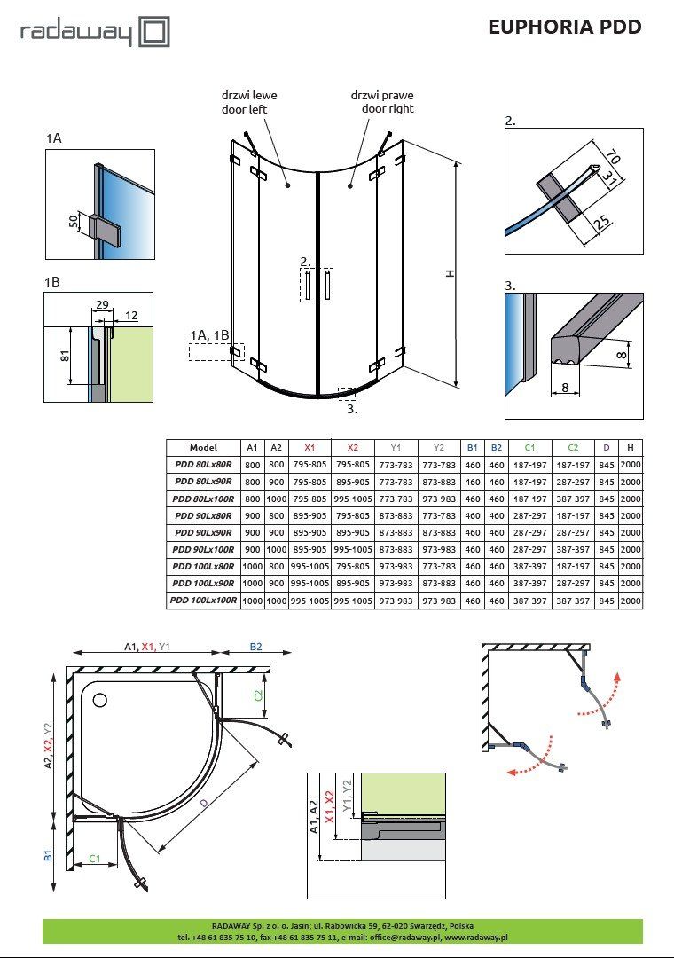 Душевая кабина Radaway Euphoria PDD