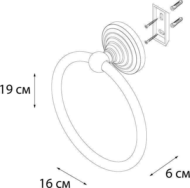 Полотенцедержатель кольцо Fixsen Retro, FX-83811