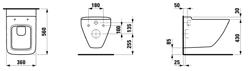 Подвесной унитаз Laufen Palace, 8.2070.0.000.000.1