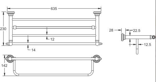 Полка для полотенца Rose, RG1108