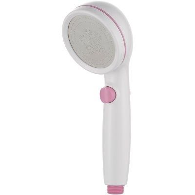 Душевая лейка 1 режим с кнопкой белый/розовый Ledeme L17R