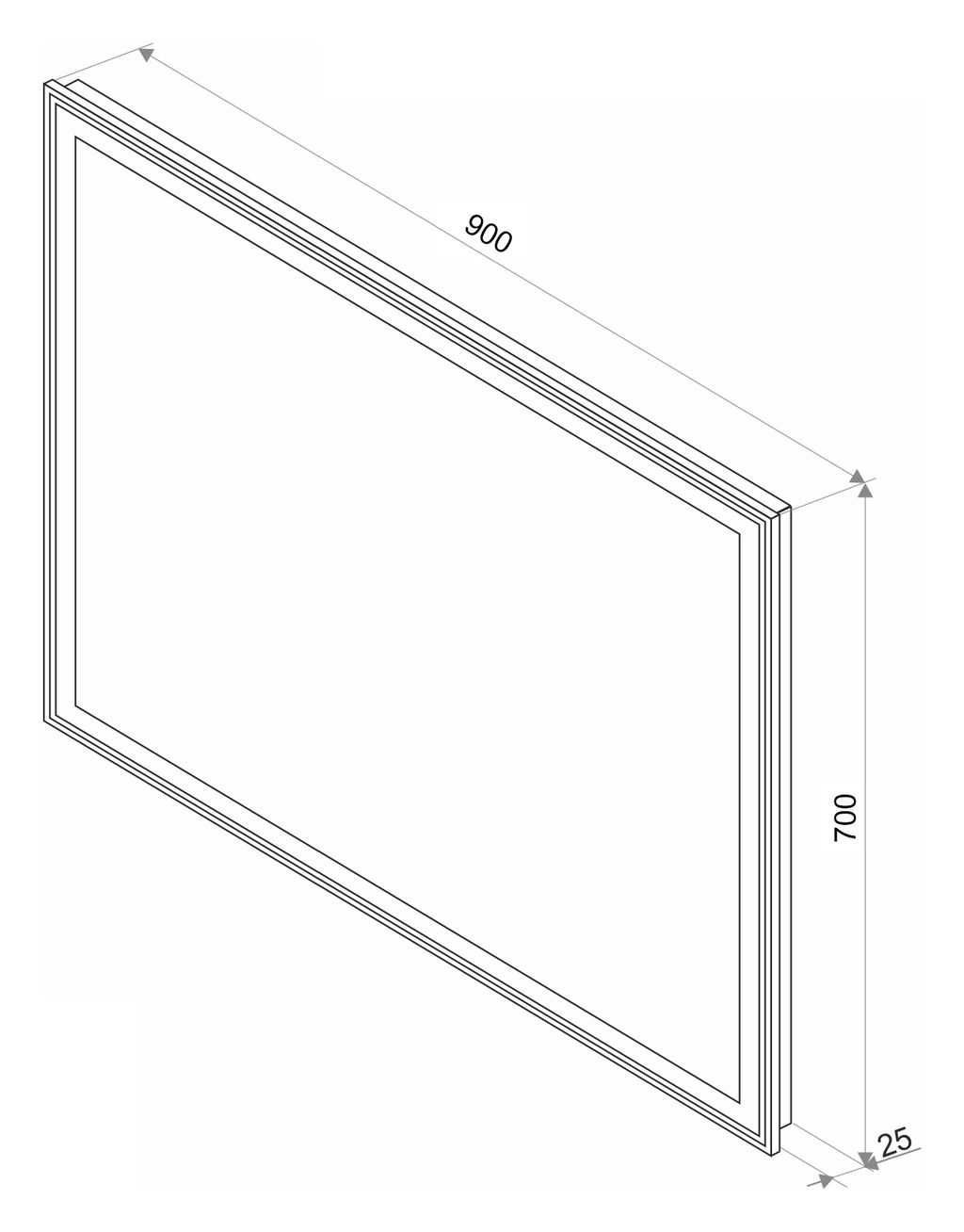 Зеркало Континент Aralia LED алюминиевый корпус 90x70