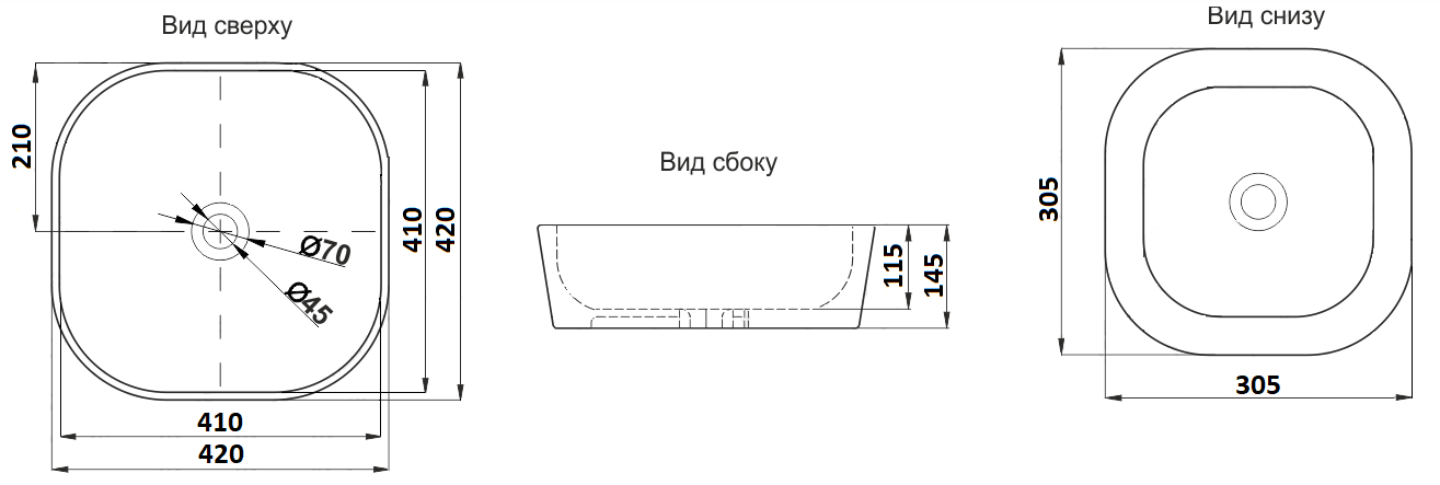 Раковина для ванной Ceramalux 42.5x42.5, D1301H004
