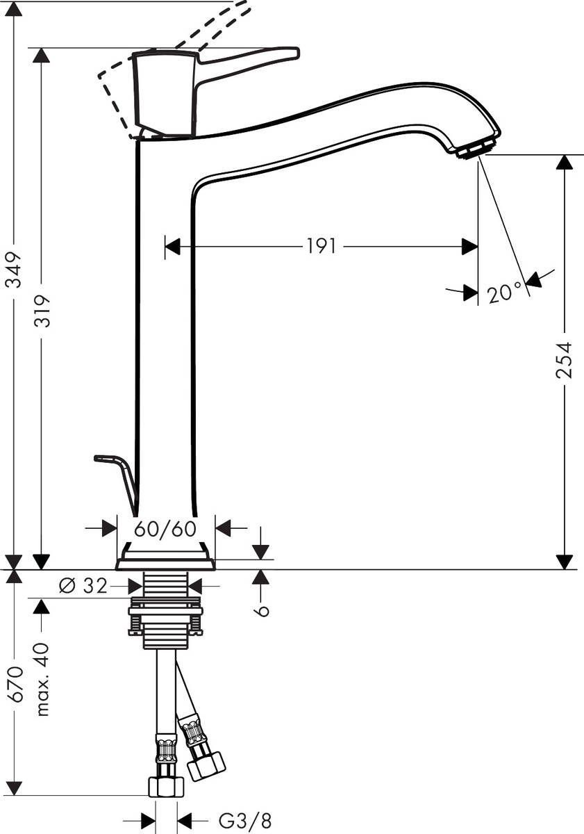 Смеситель для раковины Hansgrohe Metropol 260, 31303090