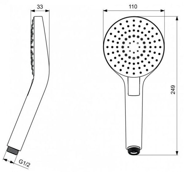 Душевая лейка Ideal Standard IdealRain Evo Round L3 110 мм, B2231AA