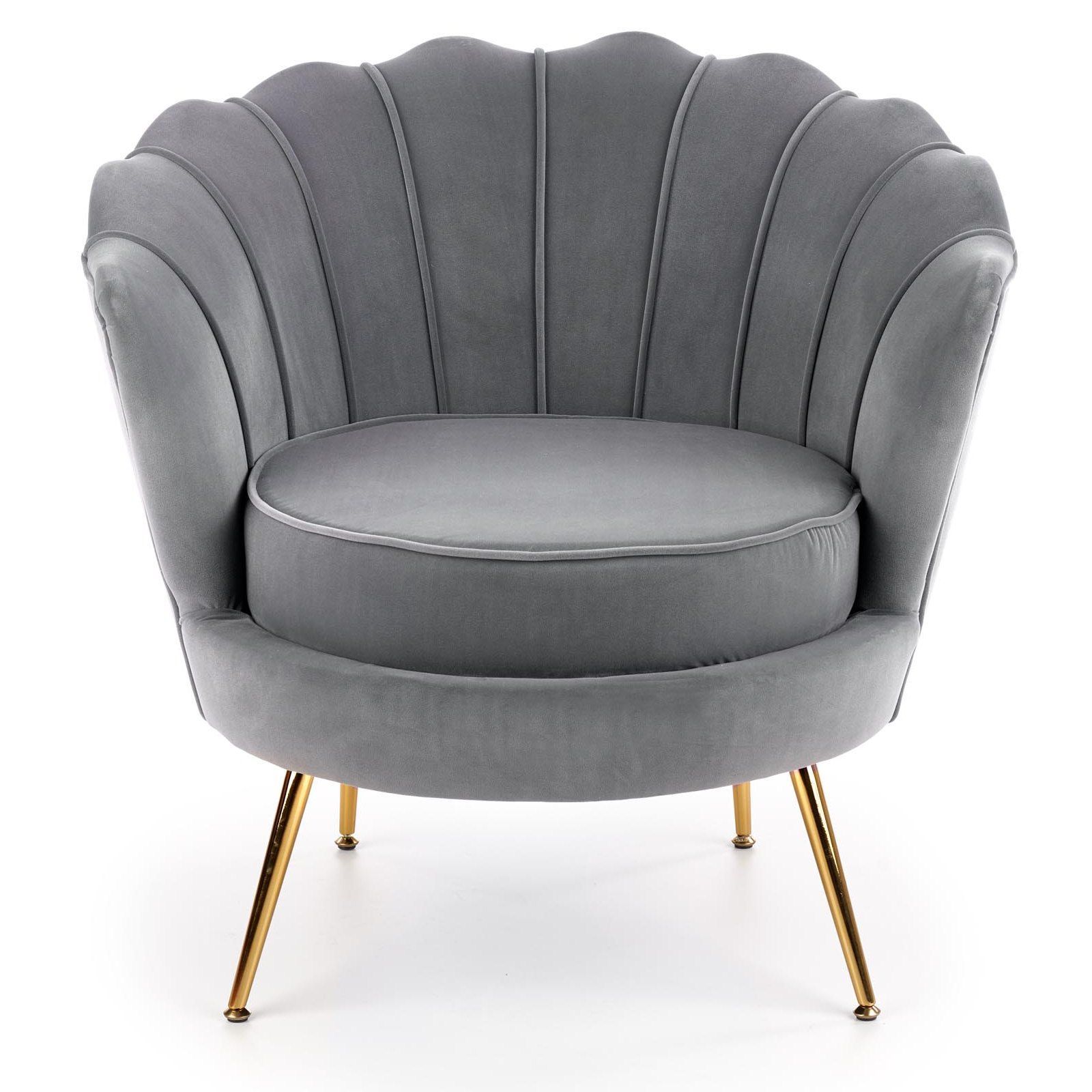 Кресло Halmar Amorinito серый/золотой, V-CH-AMORINITO-FOT-POPIEL