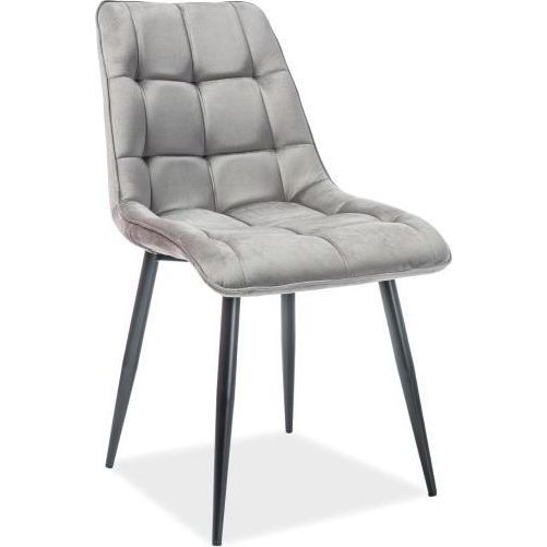 Стул кухонный Signal Chic Velvet Bluvel 14 серый/черный, CHICVCSZ14