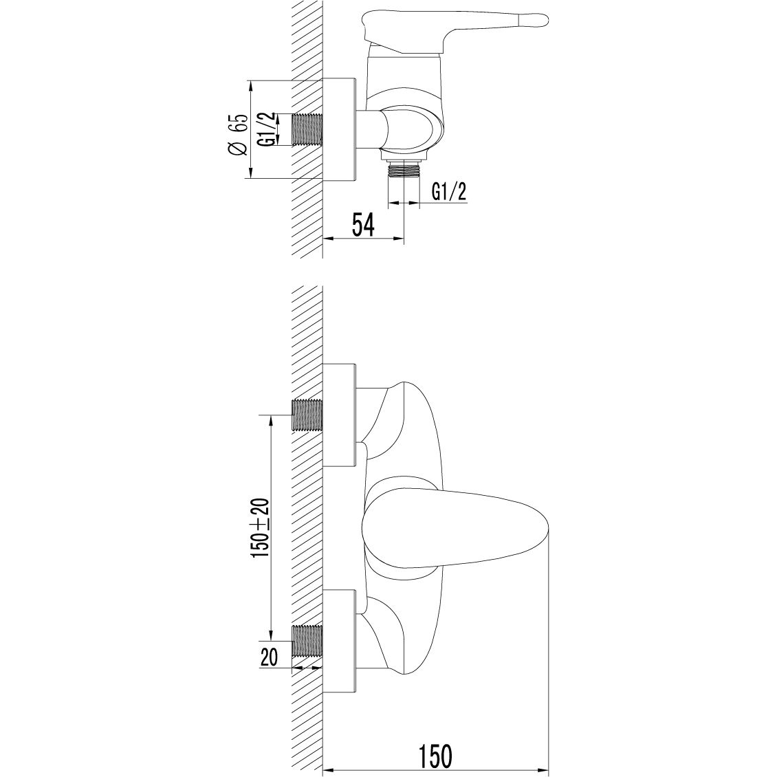 Смеситель для душа с аксессуарами Lemark Status, LM4403C