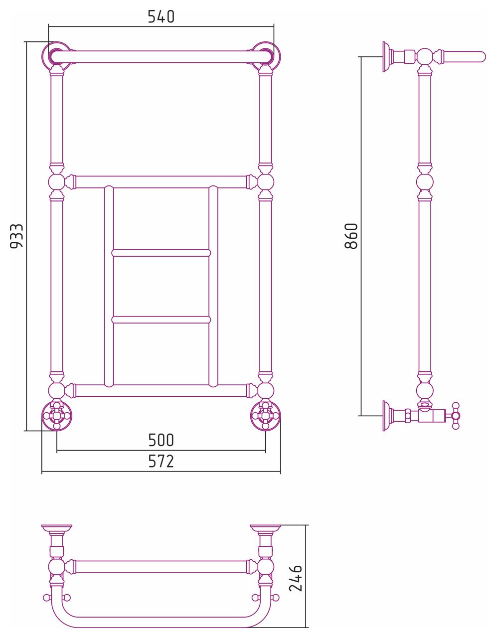 Водяной полотенцесушитель Сунержа Ренесаннс 1452 860x500