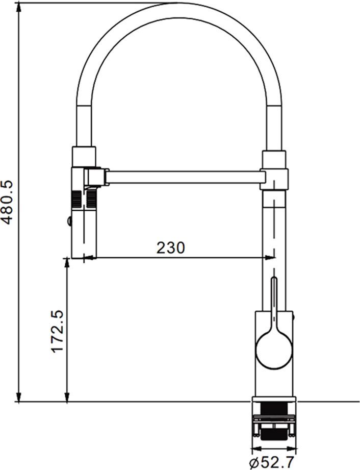 Смеситель для кухни с гибким изливом и магнитом Rose, R133