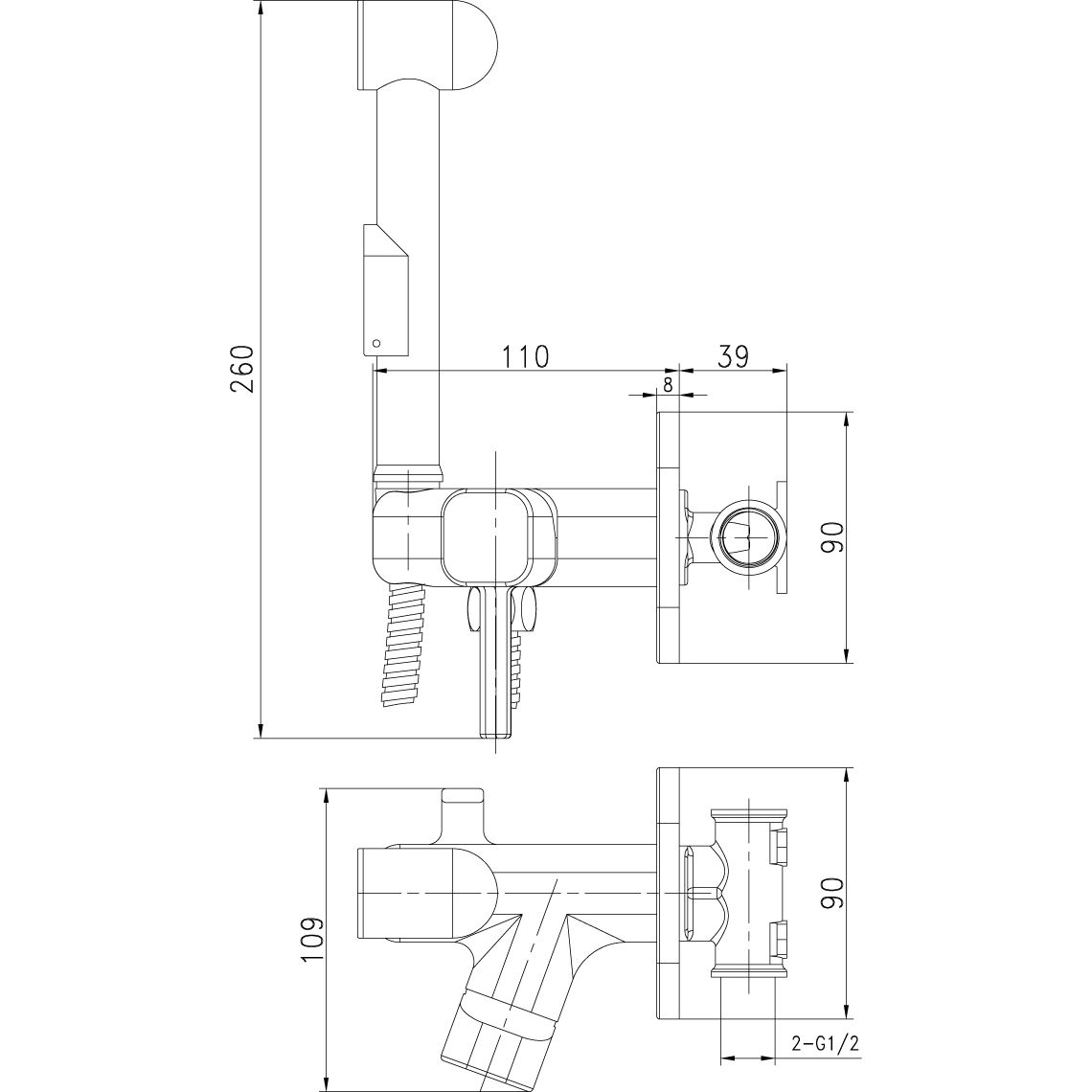 Смеситель с гигиеническим душем встраиваемый Lemark Solo, LM7165C