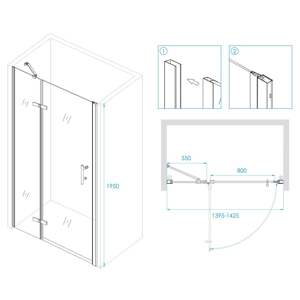 Душевая дверь RGW PA-07B R-140, 41080714-84R