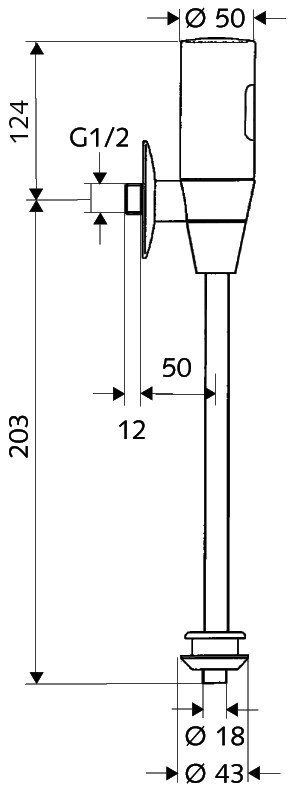 Кран смывной сенсорный для писсуара Schell Schelltronic, 011130699
