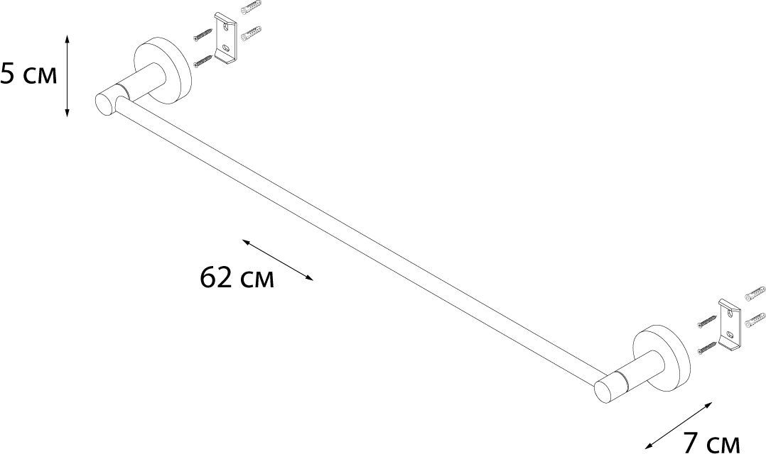 Полотенцедержатель трубчатый Fixsen Modern 60 см, FX-51501