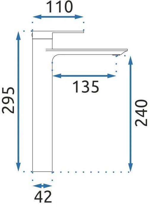 Смеситель для умывальника высокий Rea Storm Black, REA-B9988