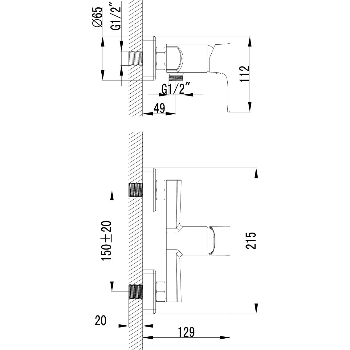 Смеситель для душа с аксессуарами Lemark Plus Factor, LM1603C