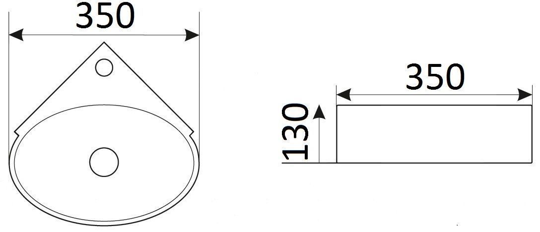 Раковина для ванной Ceramalux 36x38, 9359